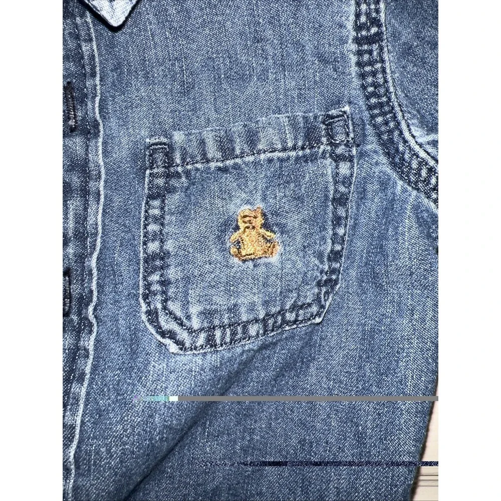 Baby Gap Denim Snap Button Down Shirt Size 12-18 Months